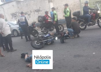 Pedestre atropelado morre no centro de Nil&oacute;polis. Foto: Enviada por Whatsapp