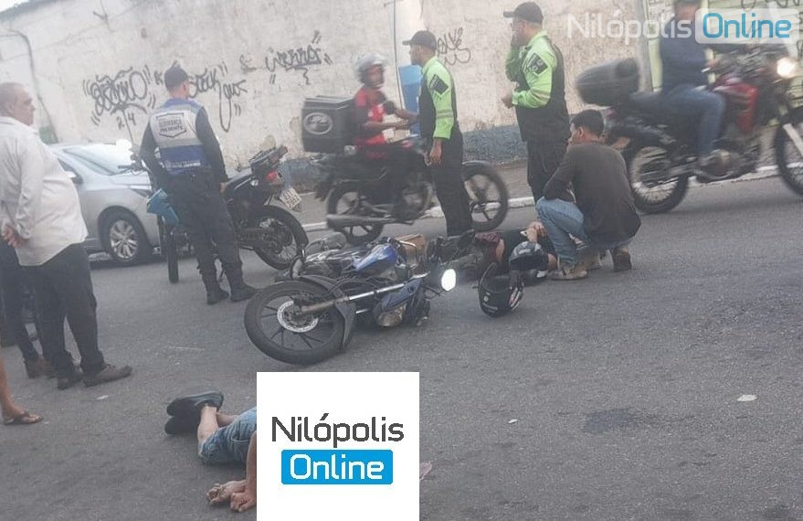 Pedestre atropelado morre no centro de Nil&oacute;polis. Foto: Enviada por Whatsapp