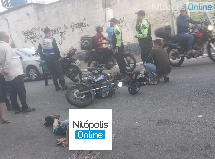 Pedestre atropelado morre no centro de Nil&oacute;polis. Foto: Enviada por Whatsapp