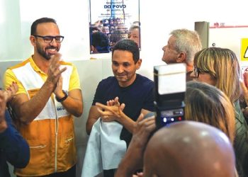 O Restaurante do Povo foi inaugurado em Julho de 2026 pelo prefeito Abraão David Neto e pelo secretário de Estado de Desenvolvimento Social e Direitos Humanos, Anderson Coelho. Foto: Divulgação / PMN
